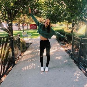 high waisted ripped jeans